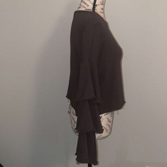 Chocolate fun wide sleeves cropped top - Picture 5 of 9